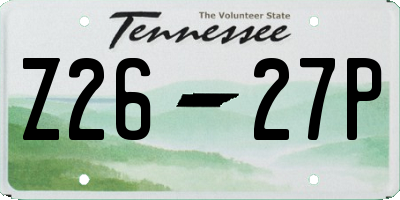 TN license plate Z2627P
