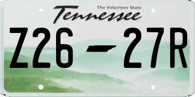 TN license plate Z2627R