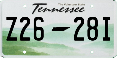 TN license plate Z2628I