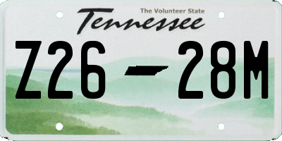 TN license plate Z2628M
