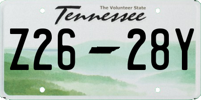 TN license plate Z2628Y