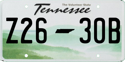 TN license plate Z2630B