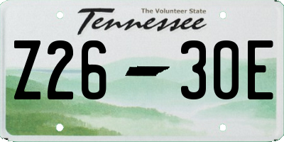 TN license plate Z2630E