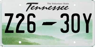TN license plate Z2630Y
