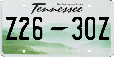 TN license plate Z2630Z