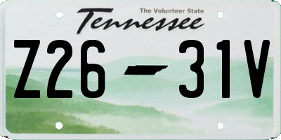 TN license plate Z2631V
