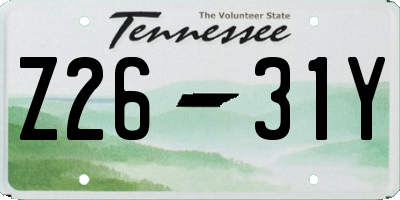 TN license plate Z2631Y