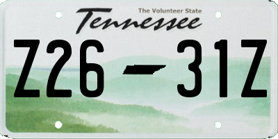 TN license plate Z2631Z