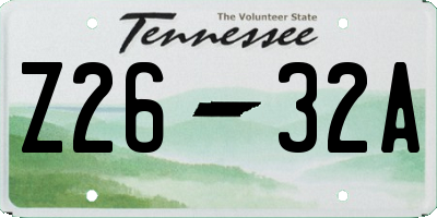 TN license plate Z2632A