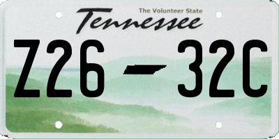 TN license plate Z2632C