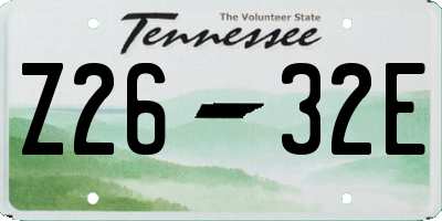 TN license plate Z2632E