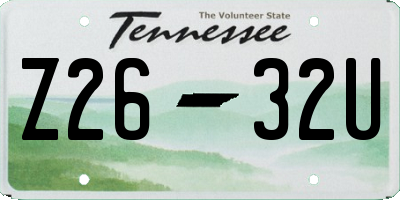 TN license plate Z2632U
