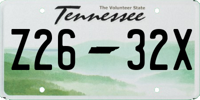 TN license plate Z2632X