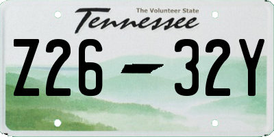 TN license plate Z2632Y