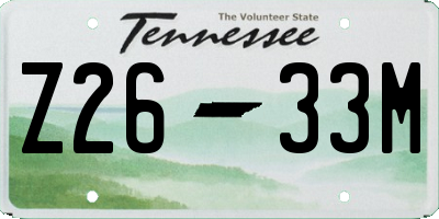 TN license plate Z2633M