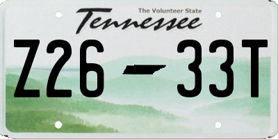 TN license plate Z2633T