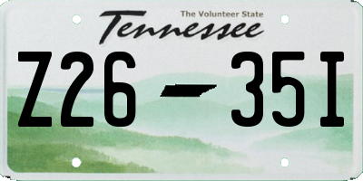 TN license plate Z2635I