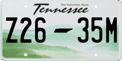 TN license plate Z2635M