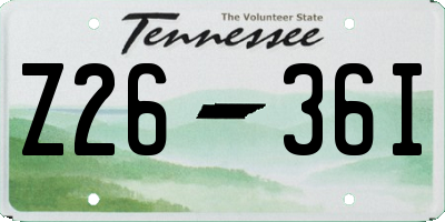 TN license plate Z2636I