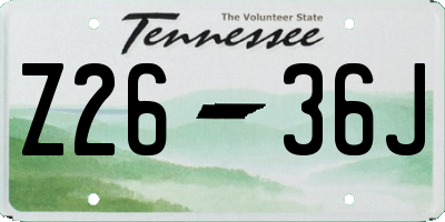 TN license plate Z2636J