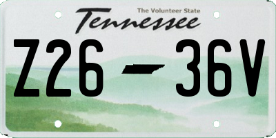 TN license plate Z2636V