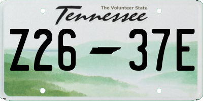 TN license plate Z2637E