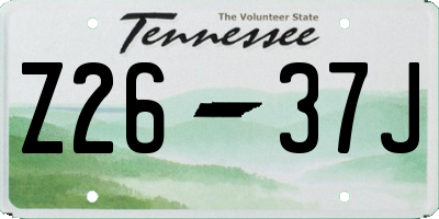 TN license plate Z2637J