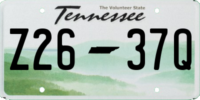 TN license plate Z2637Q