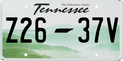 TN license plate Z2637V