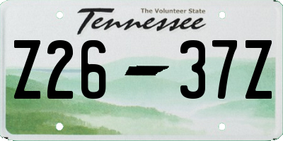 TN license plate Z2637Z