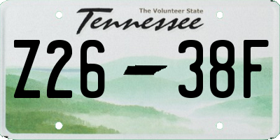 TN license plate Z2638F