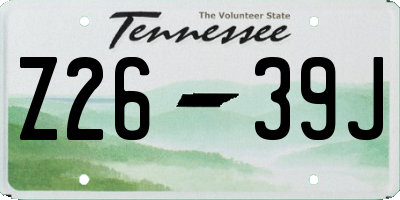 TN license plate Z2639J