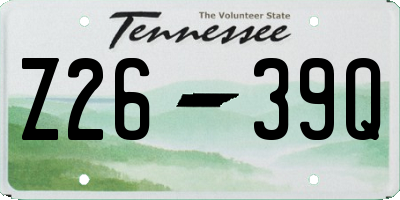 TN license plate Z2639Q