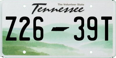 TN license plate Z2639T