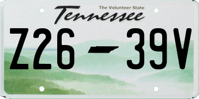 TN license plate Z2639V