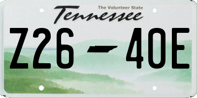 TN license plate Z2640E