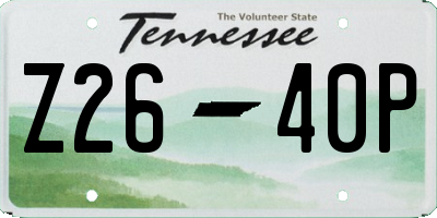 TN license plate Z2640P