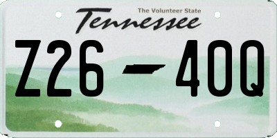 TN license plate Z2640Q