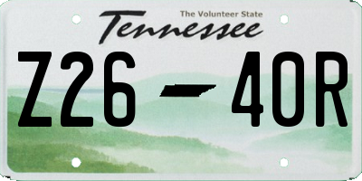 TN license plate Z2640R