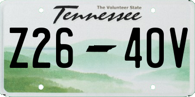 TN license plate Z2640V