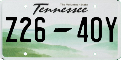 TN license plate Z2640Y