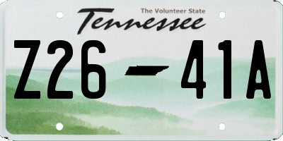 TN license plate Z2641A