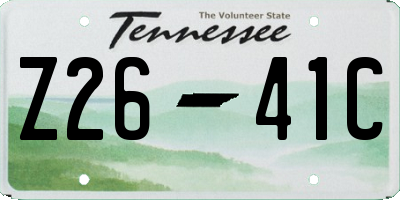 TN license plate Z2641C