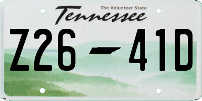 TN license plate Z2641D
