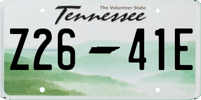 TN license plate Z2641E