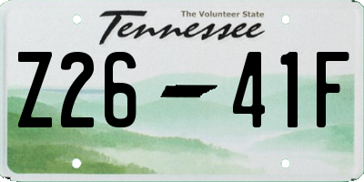 TN license plate Z2641F