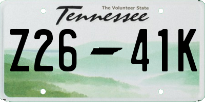 TN license plate Z2641K