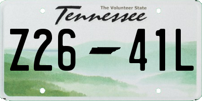 TN license plate Z2641L