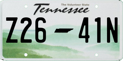 TN license plate Z2641N