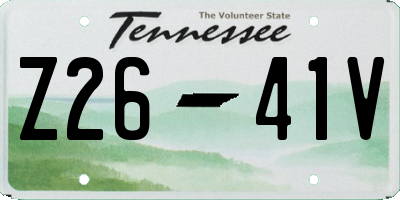 TN license plate Z2641V